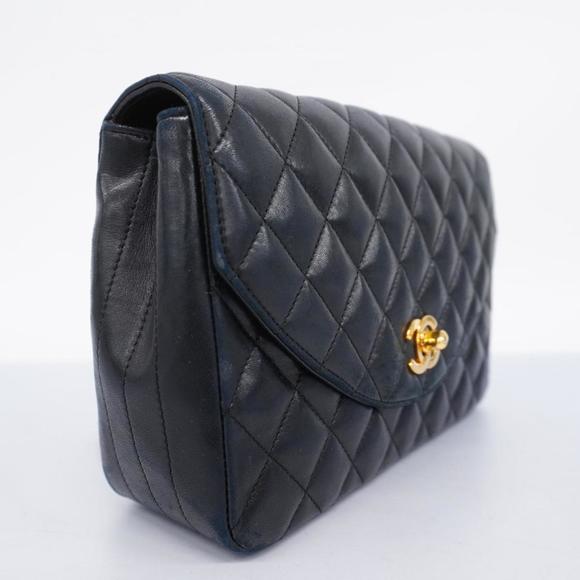 Chanel Shoulder Bag Matelasse Chain Lambskin Black Women's - Picture 2 of 12